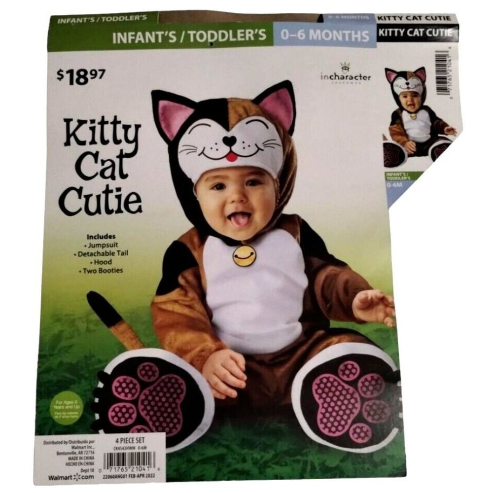 Kitty Cat Cutie 5 Piece Infant Costume Size 0 to 6 Months Dress Up Baby Photos